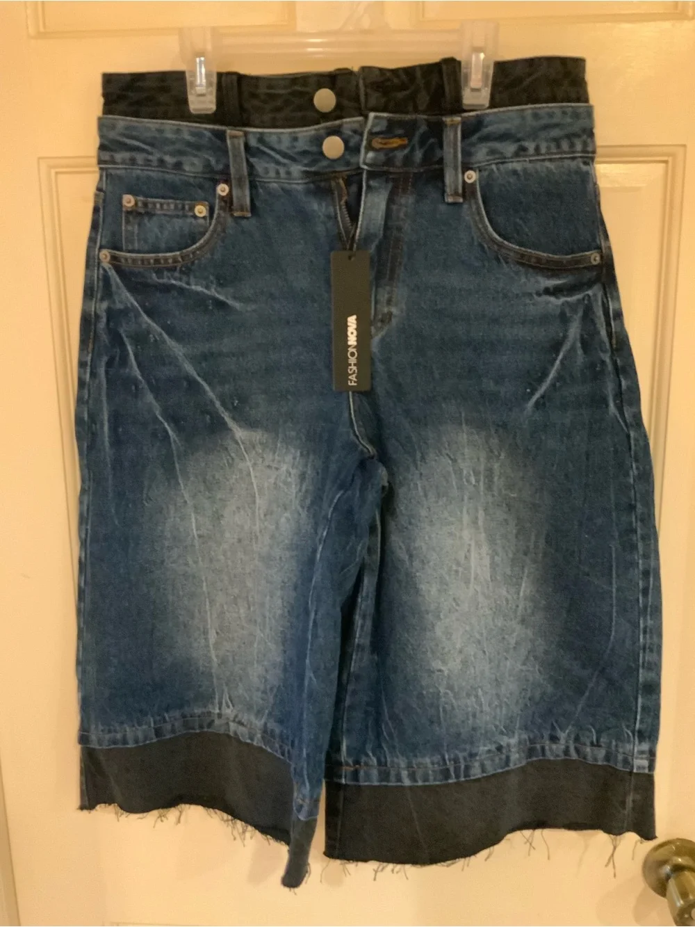 Nova Angelique High Rise Denim Jorts-Double Waistband Streetwear